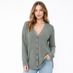 Vintage 1990s Calvin Klein Women’s Cardigan L Made in USA Lambswool Angora